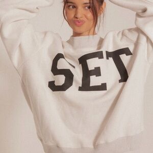 SET x PARKE collab mock neck sweatshirt S/M